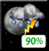 Tonight: Showers and thunderstorms before 11pm. Mostly cloudy, with a low around 47. Northwest wind around 9 mph, with gusts as high as 20 mph. Chance of precipitation is 90%. New rainfall amounts between a quarter and half of an inch possible. Tonight: Showers And Thunderstorms then Mostly Cloudy